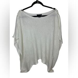 White House black market white M lightweight sweater short sleeve drape top